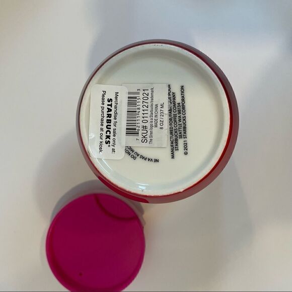 NWT Starbucks Red Fuchsia Pink Hot and Cold Tumbler Cup - Valentines Day Collect - Picture 4 of 6